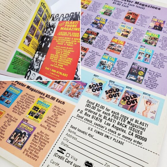 Blast! Live Metal Magazine Posters Skid Row L.A. Guns GNR Jun. 1990 Unread Stock - Picture 9 of 11